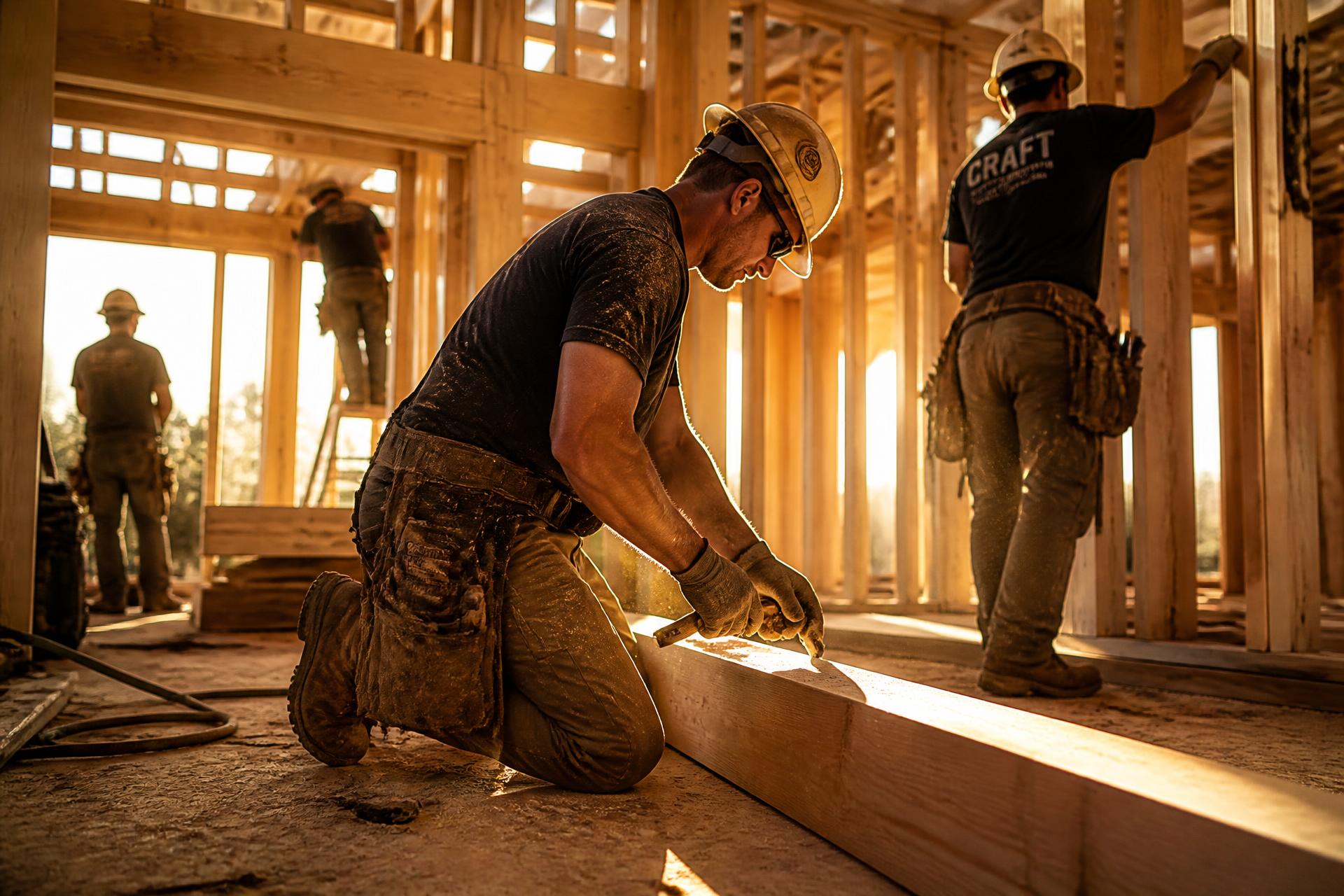 Craftsmen framing a custom home